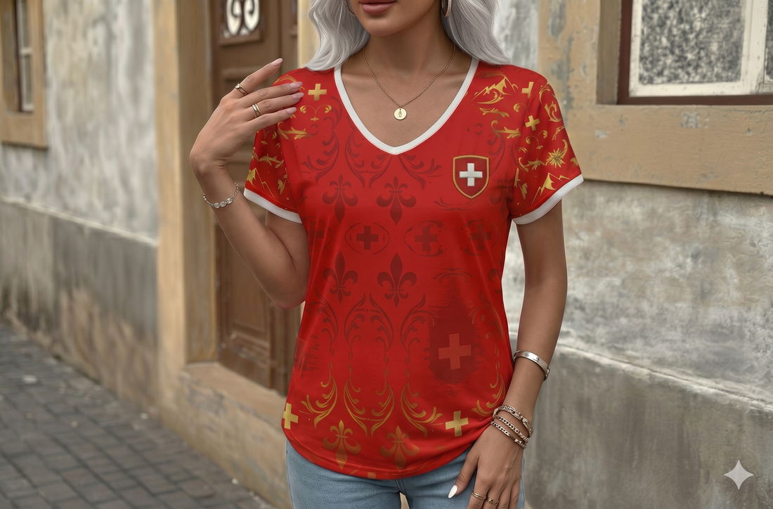 La Suisse — T-shirt femme col V